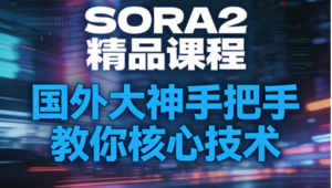 SORA2精品课程，国外大神手把手教你核心技术